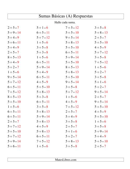 Sumas Simples Más 5 A