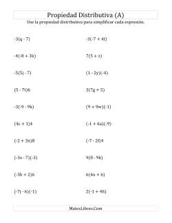 Propiedad Distributiva sin Exponentes