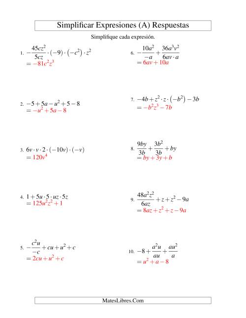 Simplificar Expresiones Algebraicas Todas Las Operaciones Dos