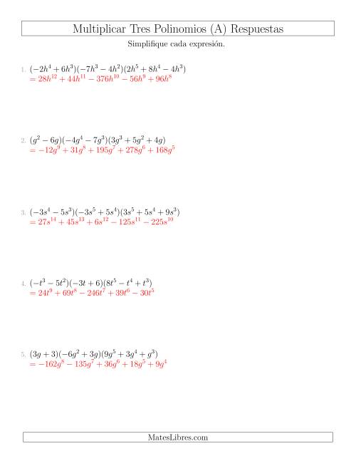 La hoja de ejercicios de Multiplicar Dos Binomios por un Trinomio (Todas) Página 2