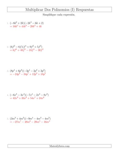 La hoja de ejercicios de Multiplicar un Binomio por un Trinomio (I) Página 2
