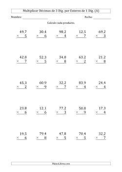 Multiplicar Décimas de 3 Díg. por Enteros de 1 Díg.