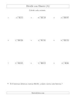 Dividir Cantidades de Dólares en Incrementos de 1 Centavo por Divisores de Un Dígito