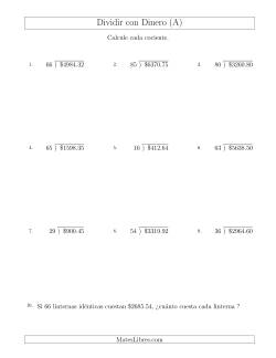 Dividir Cantidades de Dólares en Incrementos de 1 Centavo por Divisores de Dos Dígitos