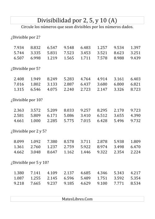 Reglas De Divisibilidad Por 2 5 Y 10 Todas 