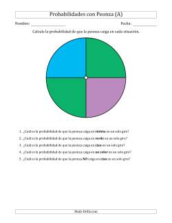 Peonzas No Numéricas con Colores (4 Secciones)