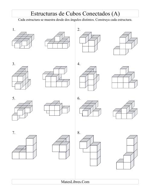 La hoja de ejercicios de Construir Estructuras de Cubos Conectados (A)