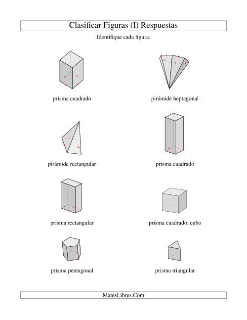 La hoja de ejercicios de Clasificar Prismas y Pirámides (I) Página 2