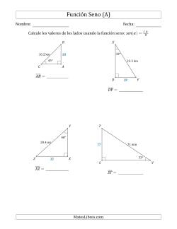 Calcular Valores de Lados usando la Función Seno