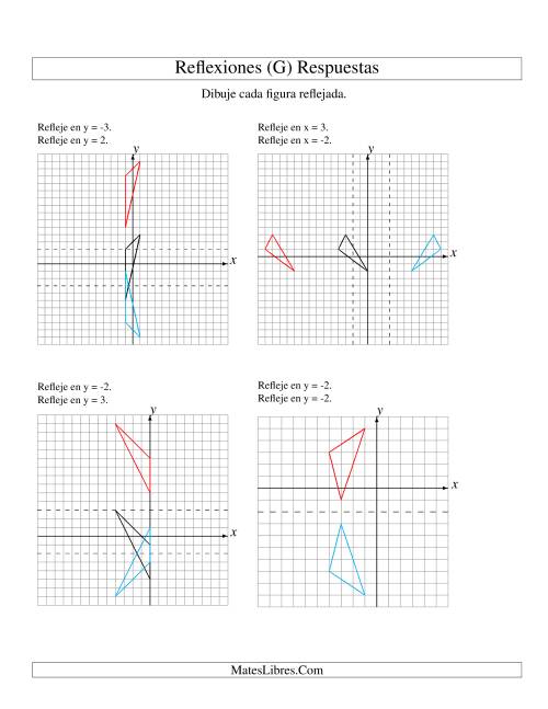 La hoja de ejercicios de Reflexión en Dos Pasos de 3 Vértices Sobre Varios Ejes (G) Página 2