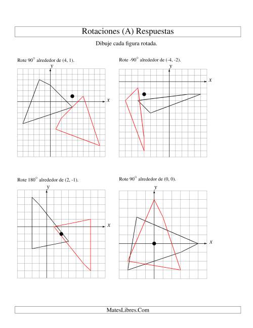 La hoja de ejercicios de Rotación de 4 Vértices Alrededor de Cualquier Punto (A) Página 2
