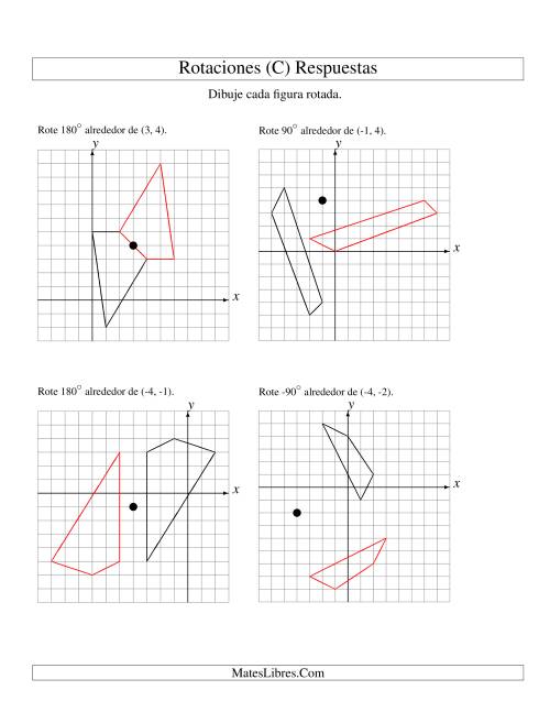 La hoja de ejercicios de Rotación de 4 Vértices Alrededor de Cualquier Punto (C) Página 2
