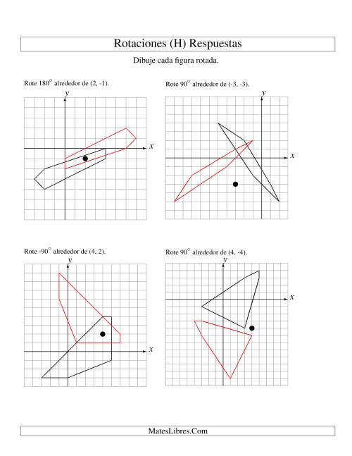 La hoja de ejercicios de Rotación de 5 Vértices Alrededor de Cualquier Punto (H) Página 2