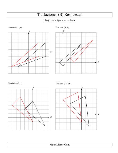 La hoja de ejercicios de Traslación de 3 Puntos en hasta 3 Unidades (B) Página 2