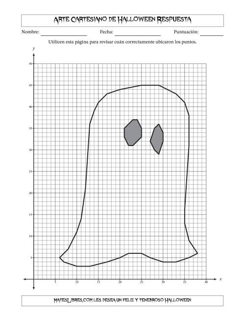La hoja de ejercicios de Arte Cartesiano de Halloween – Fantasma