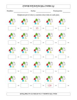 Contar de 5 en 5 en Halloween