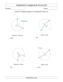 Calcular la Amplitud o la Longitud de un Arco a partir del Radio o el Diámetro