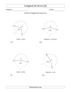 Calcular la Longitud de un Arco a partir del Radio o el Diámetro