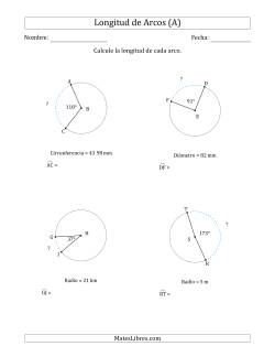 Calcular la Longitud de un Arco a partir del Radio, el Diámetro o la Circunferencia