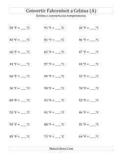 Convertir de Grados Fahrenheit a Celsius sin Valores Negativos