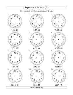 Representar la Hora en un Reloj Analógico en Intervalos de 5 Segundos