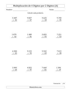 Multiplicar Números de 4 Dígitos por 2 Dígitos Usando Puntos como Separadores de Millares