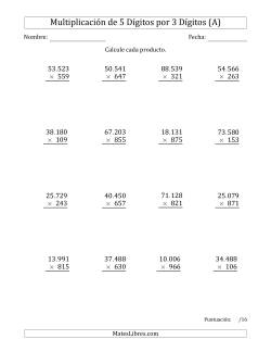 Multiplicar Números de 5 Dígitos por 3 Dígitos Usando Puntos como Separadores de Millares