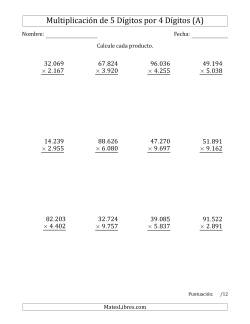 Multiplicar Números de 5 Dígitos por 4 Dígitos Usando Puntos como Separadores de Millares