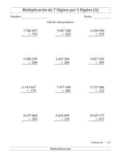 Multiplicar Números de 7 Dígitos por 3 Dígitos Usando Puntos como Separadores de Millares