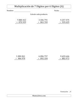 Multiplicar Números de 7 Dígitos por 6 Dígitos Usando Puntos como Separadores de Millares