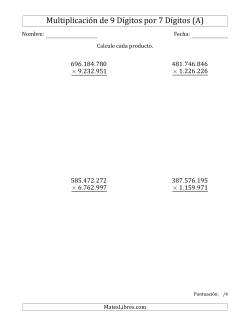 Multiplicar Números de 9 Dígitos por 7 Dígitos Usando Puntos como Separadores de Millares