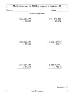 Multiplicar Números de 10 Dígitos por 5 Dígitos Usando Puntos como Separadores de Millares