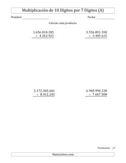 Multiplicar Números de 10 Dígitos por 7 Dígitos Usando Puntos como Separadores de Millares