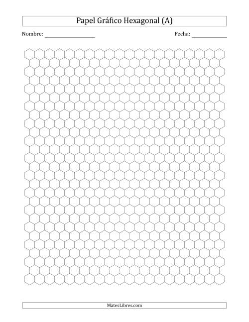 La hoja de ejercicios de Papel Rayado Hexagonal de 0.5 cm