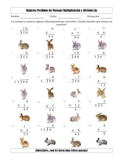 Dígitos Perdidos de Pascuas, (Versión Multiplicación y División Fácil)