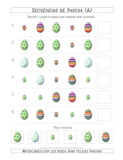 Secuencias de Imágenes de Huevos de Pascuas Cambiando los Atributos Forma y Tamaño