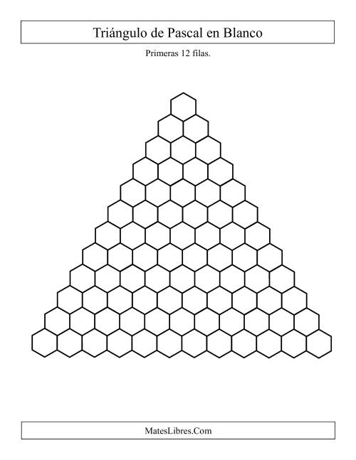 La hoja de ejercicios de Triángulo de Pascal (En Blanco) (B)