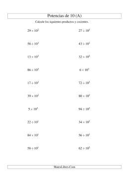 Multiplicar y Dividir Enteros por Potencias Positivas de 10 (Exponencial)