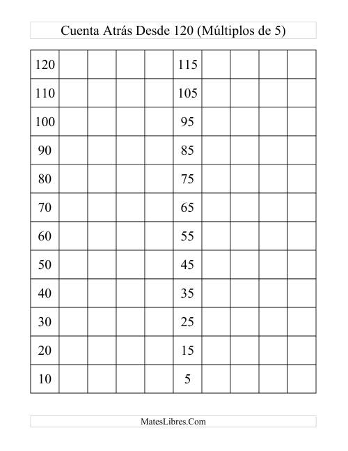 Tabla de 120 Invertida de Múltiplos de 5 (5)