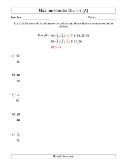 Calcular el Máximo Común Divisor de Dos Números entre 4 y 100