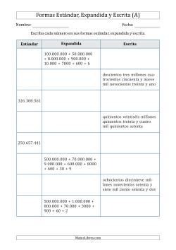 Convertir entre las Formas Estándar, Expandida y Escrita (9 Dígitos) Versión U.E.