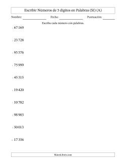 Escribir Números de 5 Dígitos en Palabras (SI)