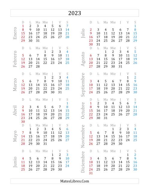 Calendario del Año 2023 (A)