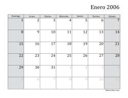 Calendario Mensual de 2006