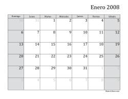 Calendario Mensual de 2008