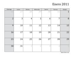 Calendario Mensual de 2011