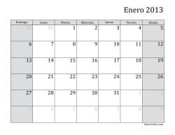 Calendario Mensual de 2013