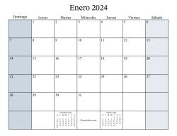 Calendario Mensual Rellenable del Año 2024