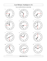 Leer la Hora en un Reloj Analógico en Intervalos de 15 Segundos