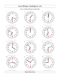 Leer la Hora en un Reloj Analógico en Intervalos de 30 Segundos